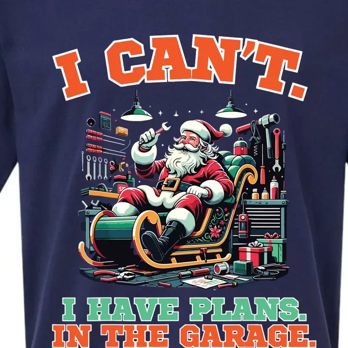 I Cant I Have Plans In The Garage Christmas Car Mechanics Sueded Cloud Jersey T-Shirt