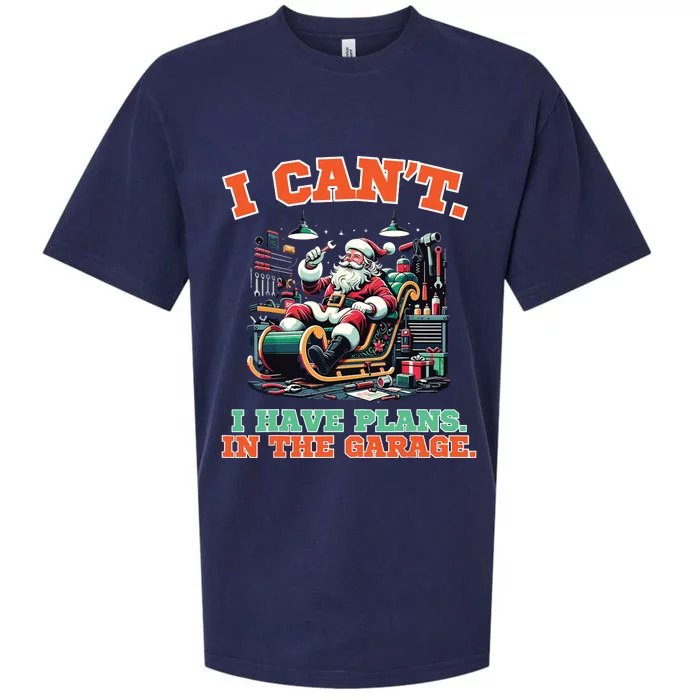 I Cant I Have Plans In The Garage Christmas Car Mechanics Sueded Cloud Jersey T-Shirt