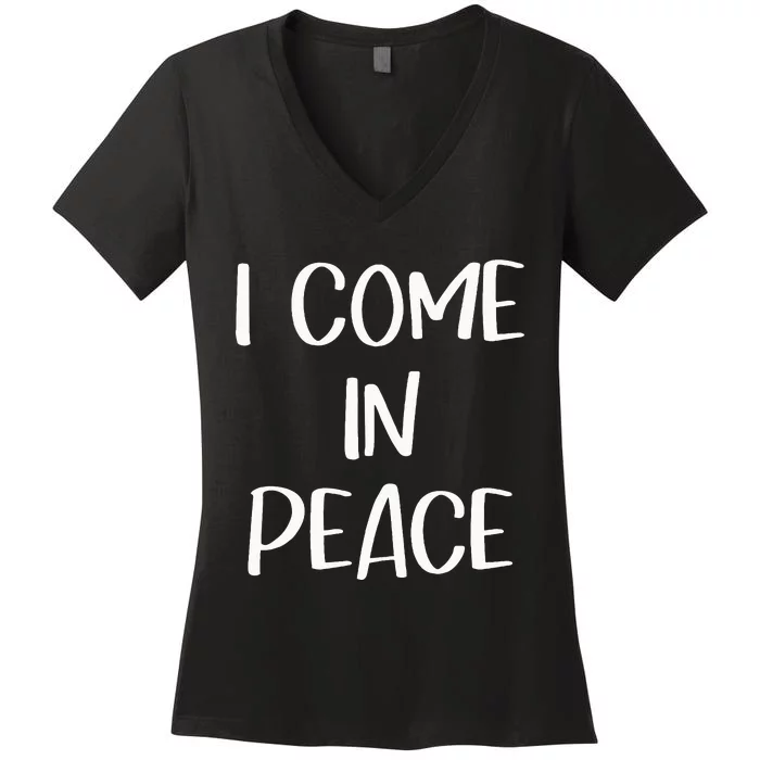 I Come In Peace IM Peace Couple Matching Women's V-Neck T-Shirt