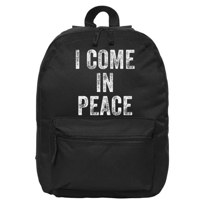 I Come In Peace IM Peace Funny Matching Couple Lovers 16 in Basic Backpack