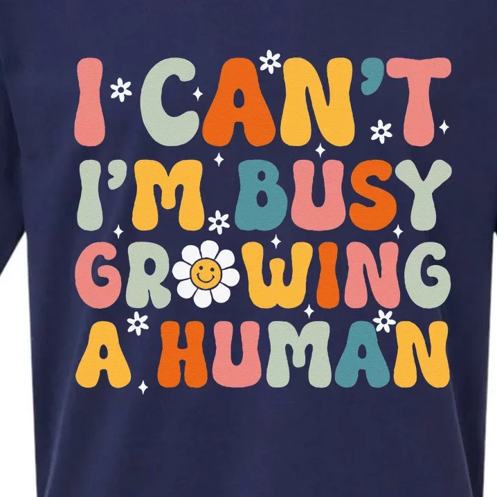 I Cant Im Busy Growing A Human Funny Family Humor Retro Sueded Cloud Jersey T-Shirt