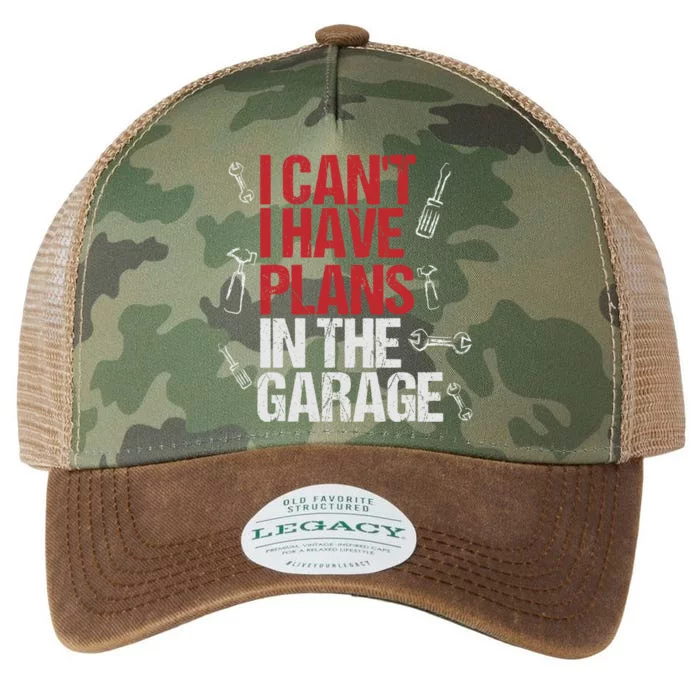 I Can't I Have Plans In The Garage Funny Gift Legacy Tie Dye Trucker Hat