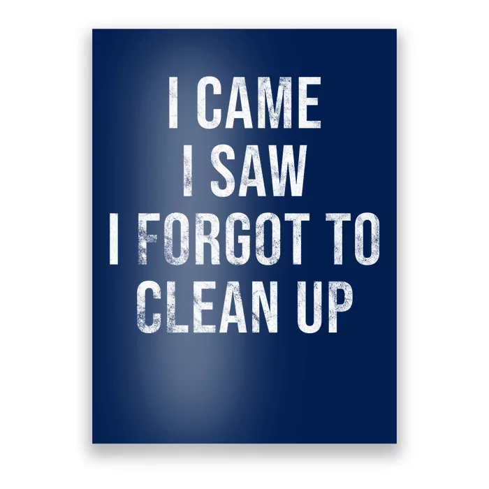 I Came I Saw I Forgot To Clean Up Funny Poster