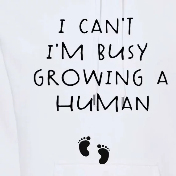 I CanT IM Busy Growing A Human Pregnancy Announcet Mom Premium Hoodie