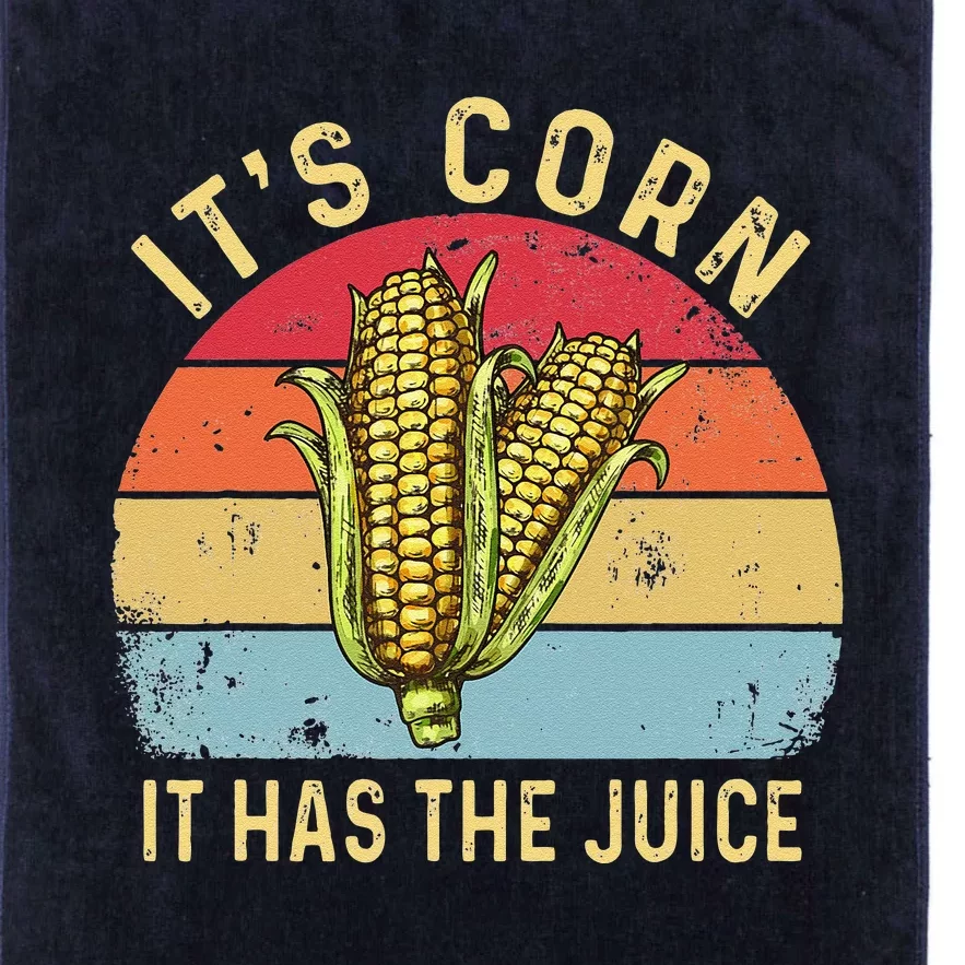 It`s Corn It Has The Juice Retro Funny Corn Trendy Platinum Collection Golf Towel