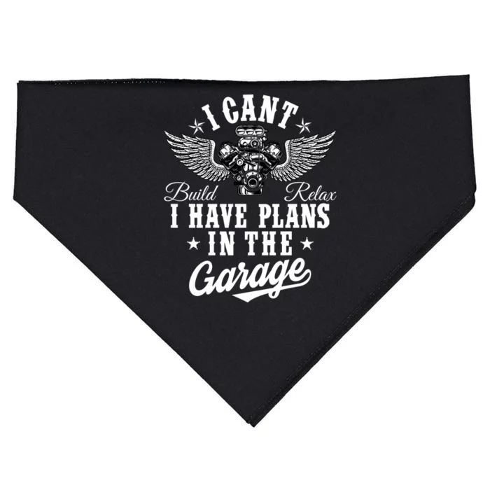 I Cant I Have Plans In The Garage Fathers Day Car Mechanics USA-Made Doggie Bandana