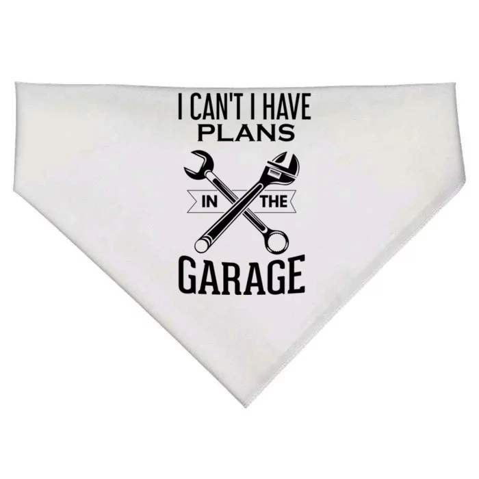 I Can't I Have Plans In The Garage Funny Gift Car Mechanic Funny Gift Wrench Gif USA-Made Doggie Bandana