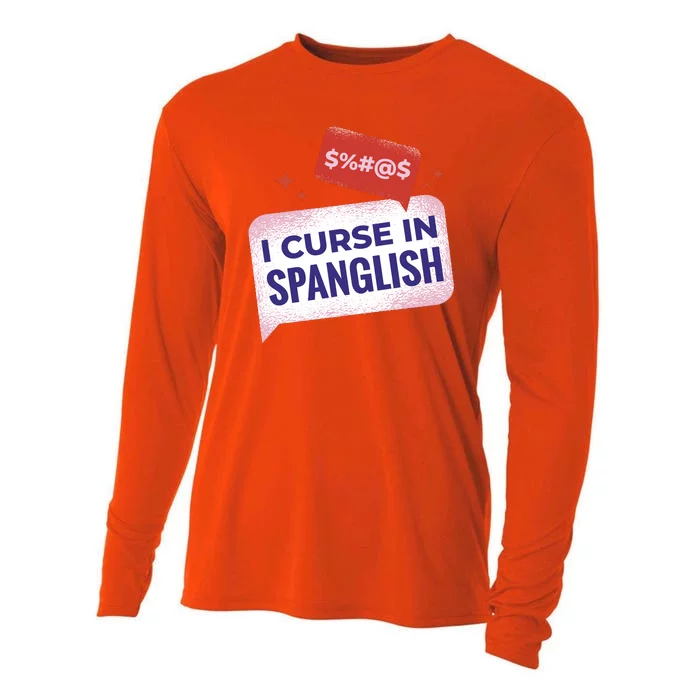 I Curse In Spanglish Funny Spanish Cooling Performance Long Sleeve Crew