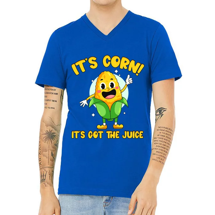 ItS Corn! It Has The Juice Meme Funny Cute Corn Song Gift V-Neck T-Shirt