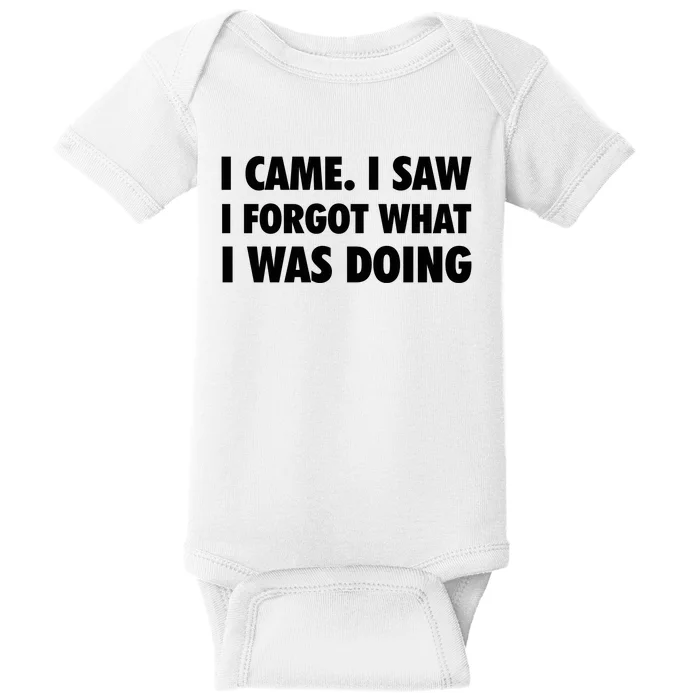 I Came I Saw I Forgot What I Was Doing Sarcastic Baby Bodysuit