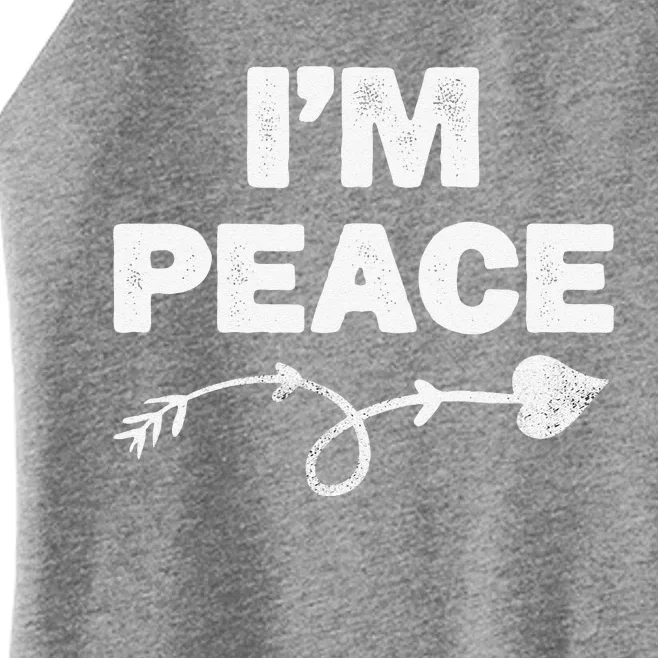 I Come In Peace I'm Peace Apparels Funny Couple's Matching Women’s Perfect Tri Rocker Tank