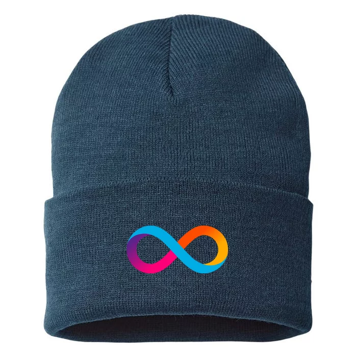 Internet Computer Icp Cryptocurrency Logo Sustainable Knit Beanie