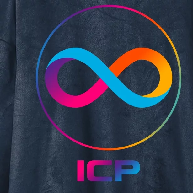 Internet Computer Icp Cryptocurrency Logo Emblem Hooded Wearable Blanket