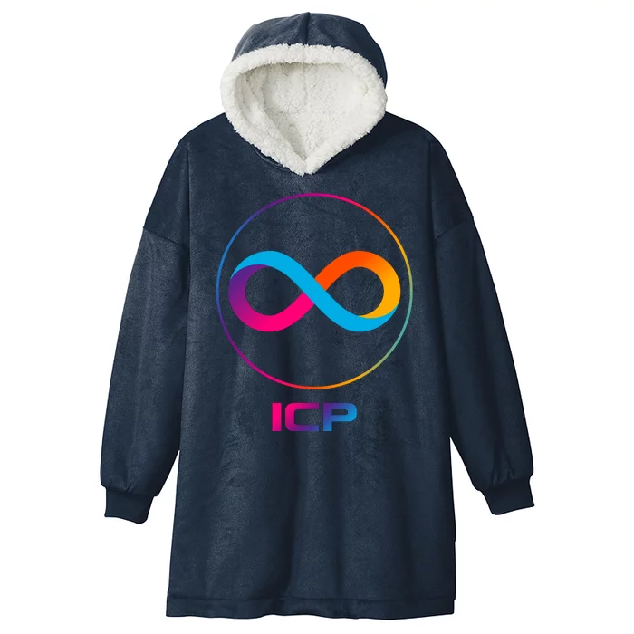 Internet Computer Icp Cryptocurrency Logo Emblem Hooded Wearable Blanket