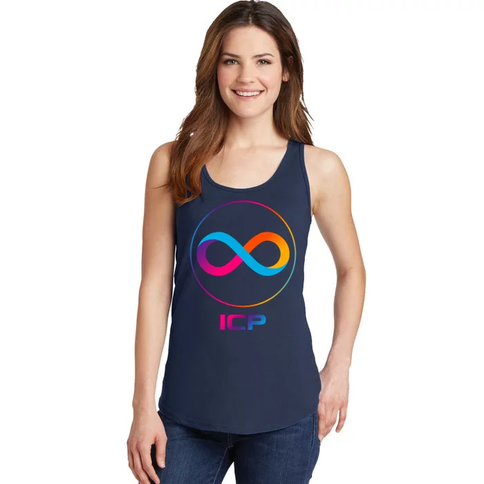 Internet Computer Icp Cryptocurrency Logo Emblem Ladies Essential Tank