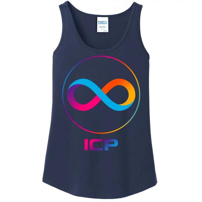 Internet Computer Icp Cryptocurrency Logo Emblem Ladies Essential Tank