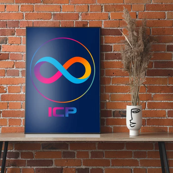 Internet Computer Icp Cryptocurrency Logo Emblem Poster