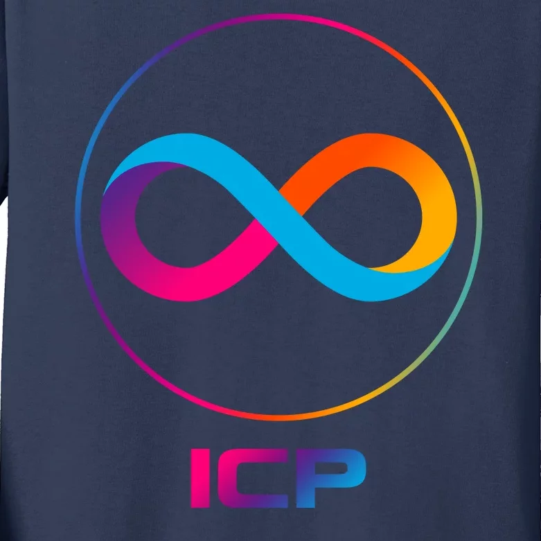 Internet Computer Icp Cryptocurrency Logo Emblem Kids Long Sleeve Shirt