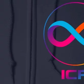 Internet Computer Icp Cryptocurrency Logo Emblem Full Zip Hoodie