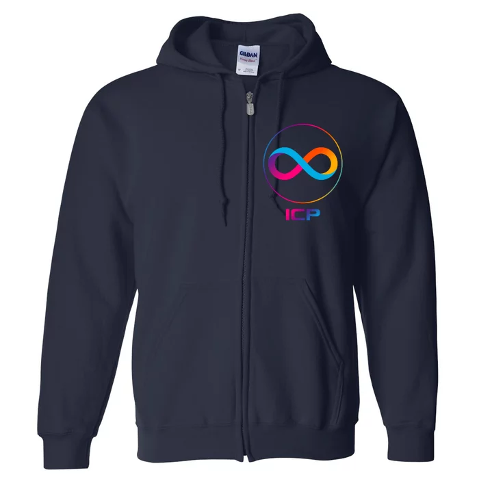 Internet Computer Icp Cryptocurrency Logo Emblem Full Zip Hoodie