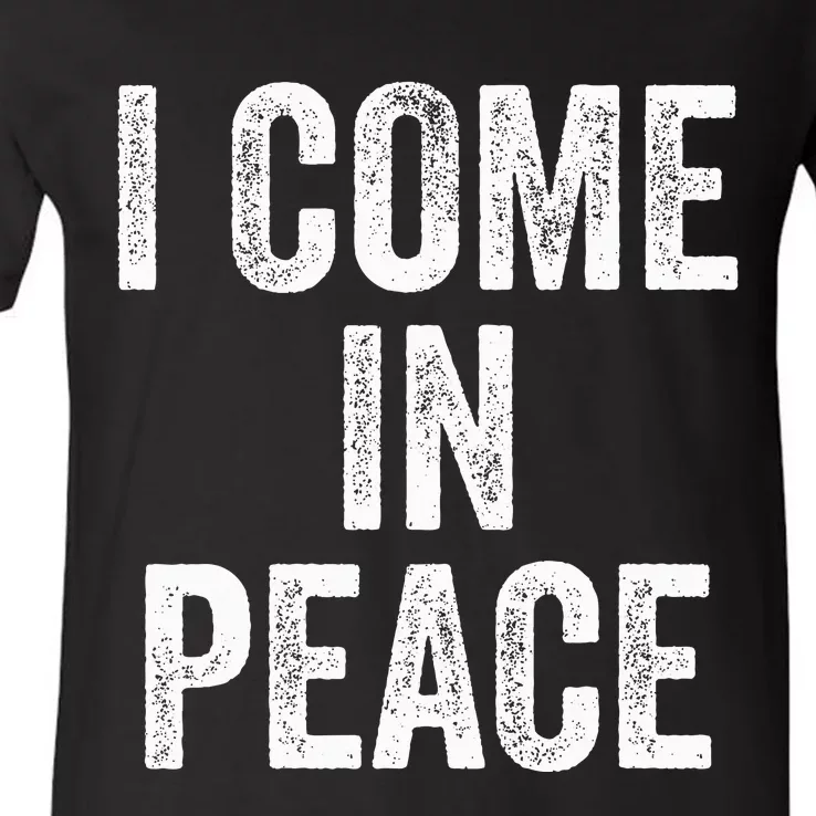 I COME IN PEACE  I'M PEACE retro Couple's Matching V-Neck T-Shirt