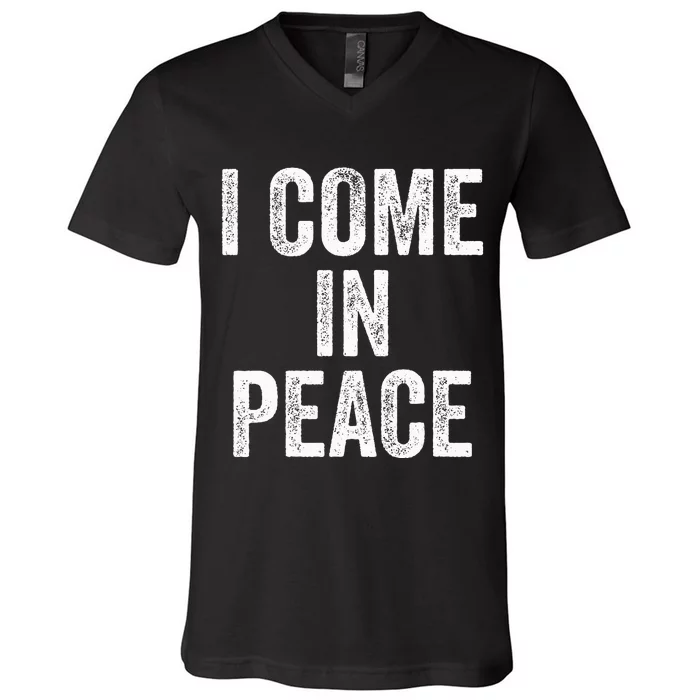 I COME IN PEACE  I'M PEACE retro Couple's Matching V-Neck T-Shirt