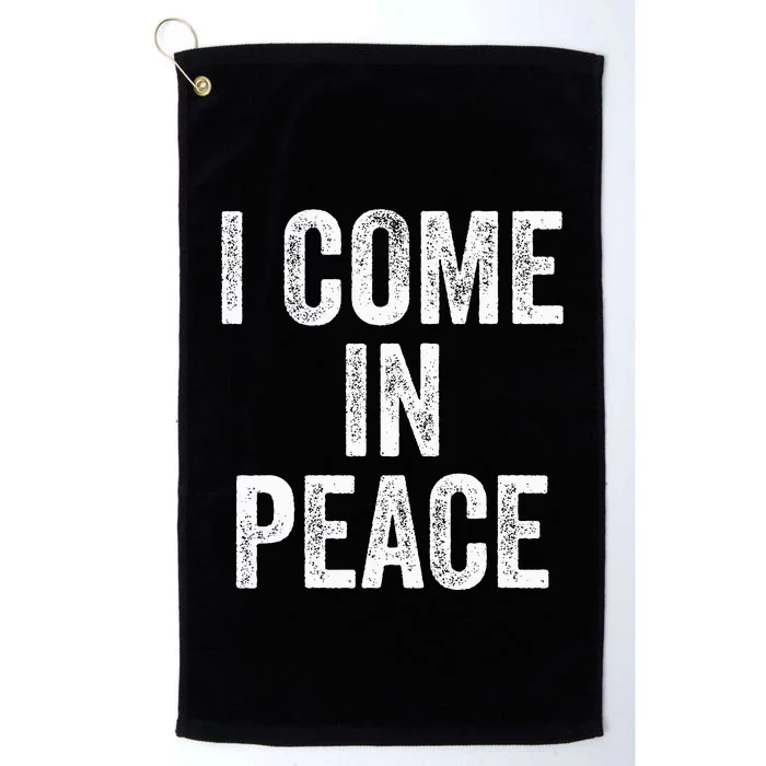 I COME IN PEACE  I'M PEACE retro Couple's Matching Platinum Collection Golf Towel