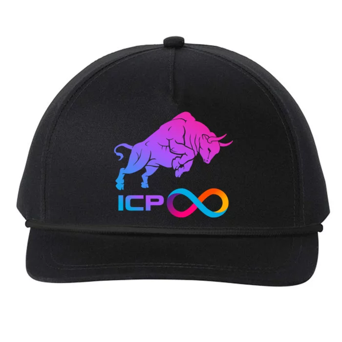 Internet Computer Icp Cryptocurrency Logo Bull Run Snapback Five-Panel Rope Hat