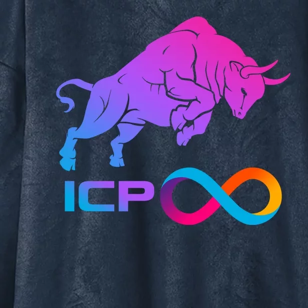 Internet Computer Icp Cryptocurrency Logo Bull Run Hooded Wearable Blanket