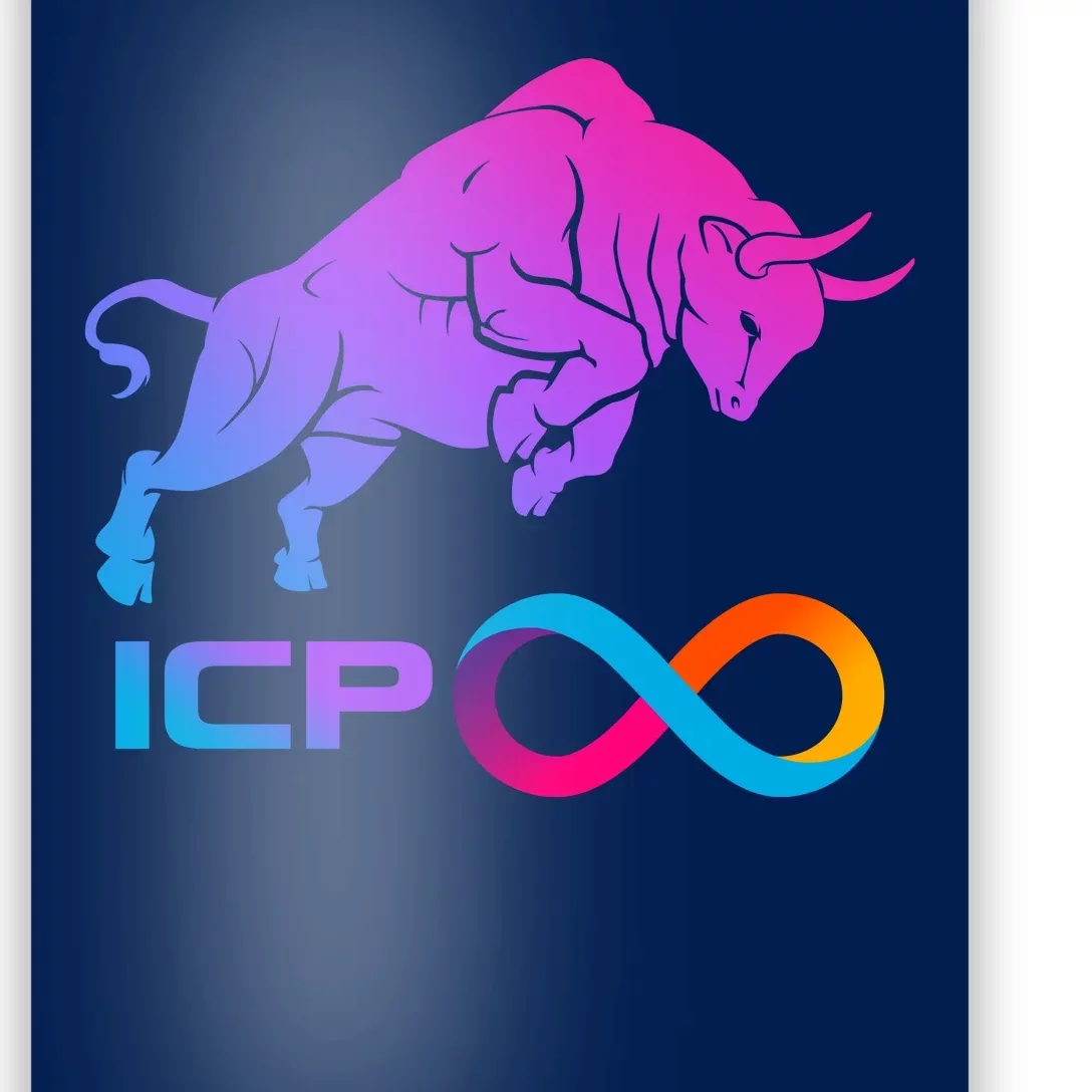 Internet Computer Icp Cryptocurrency Logo Bull Run Poster