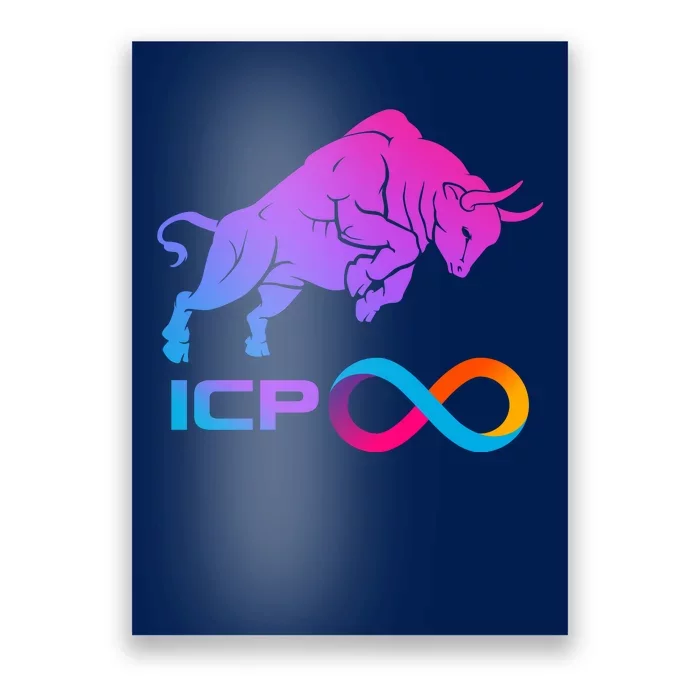 Internet Computer Icp Cryptocurrency Logo Bull Run Poster