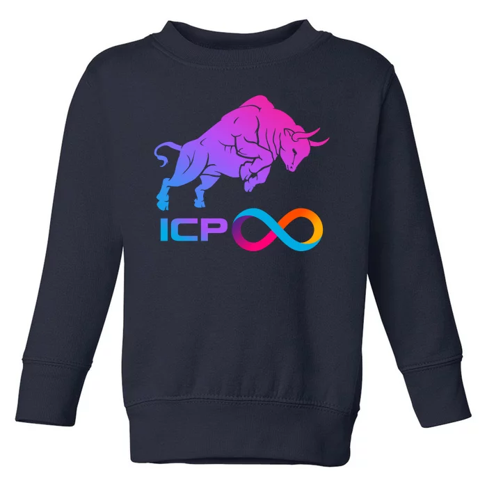 Internet Computer Icp Cryptocurrency Logo Bull Run Toddler Sweatshirt