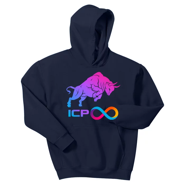 Internet Computer Icp Cryptocurrency Logo Bull Run Kids Hoodie