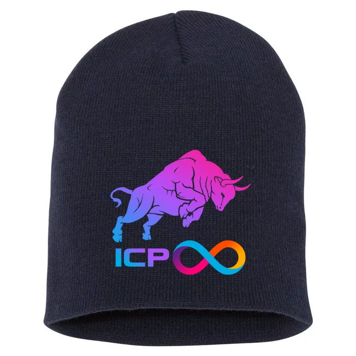 Internet Computer Icp Cryptocurrency Logo Bull Run Short Acrylic Beanie