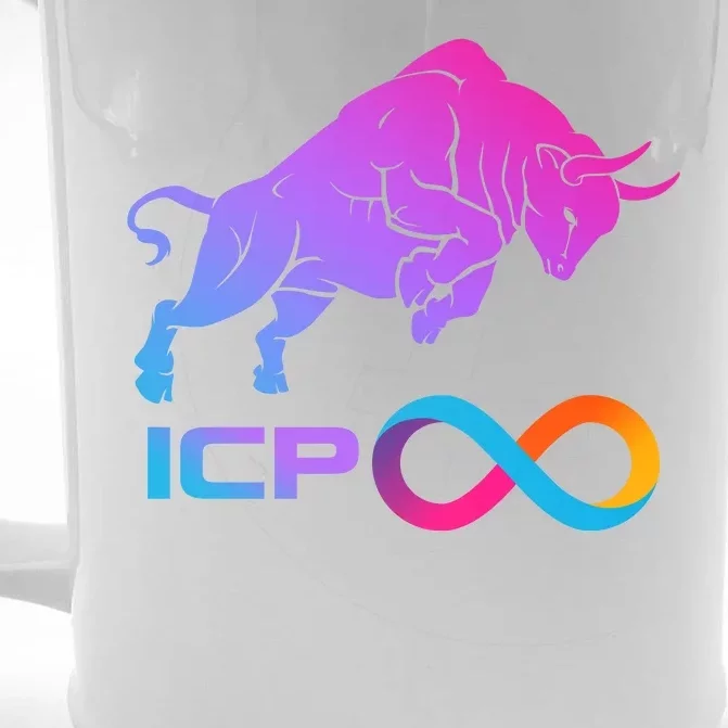 Internet Computer Icp Cryptocurrency Logo Bull Run Front & Back Beer Stein