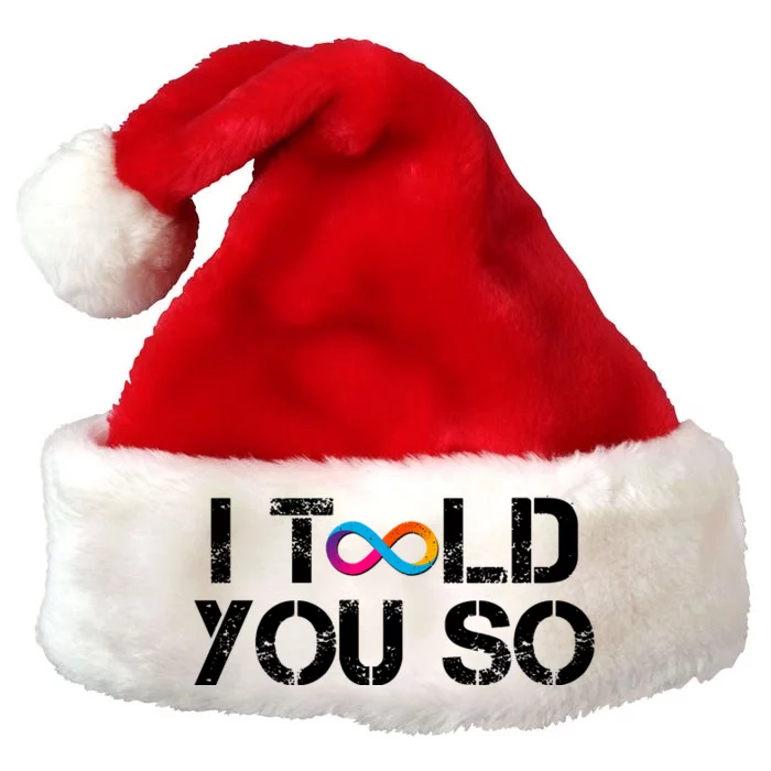 Internet Computer Icp Cryptocurrency Logo I Told You So Premium Christmas Santa Hat