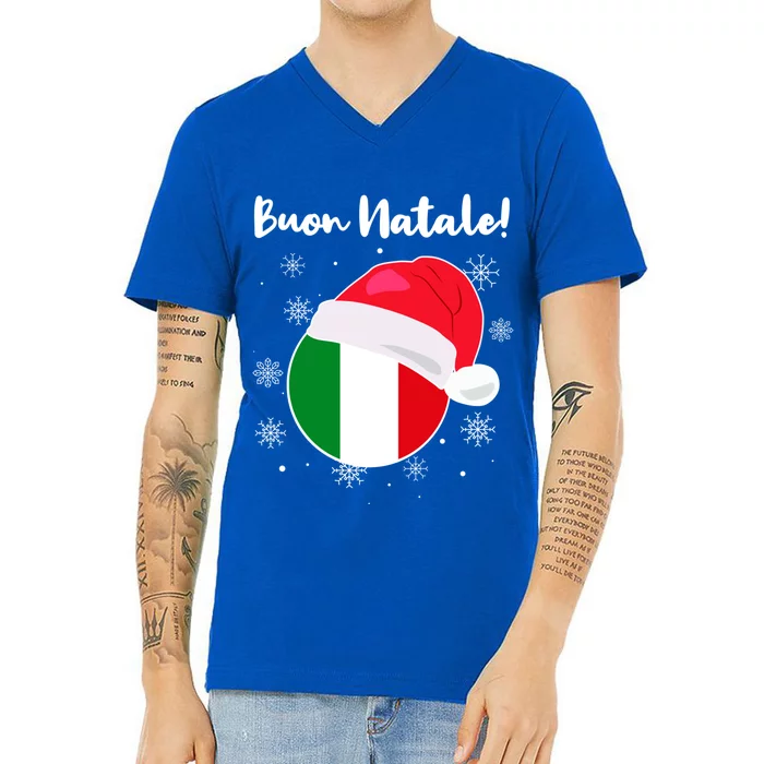 Italy Christmas Italian Christmas Greeting Buon Natale Funny Gift V-Neck T-Shirt