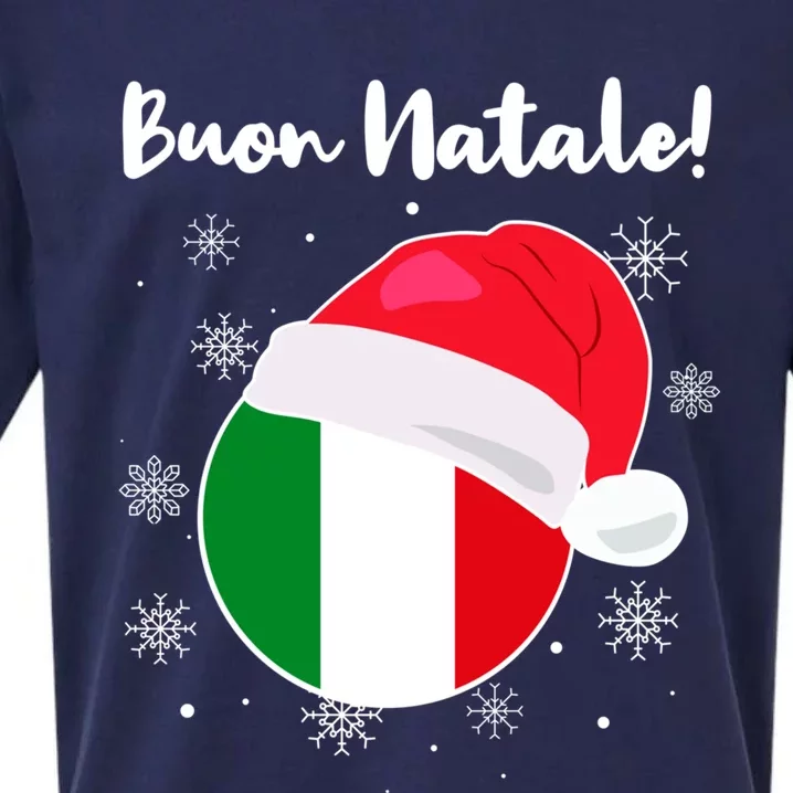 Italy Christmas Italian Christmas Greeting Buon Natale Funny Gift Sueded Cloud Jersey T-Shirt