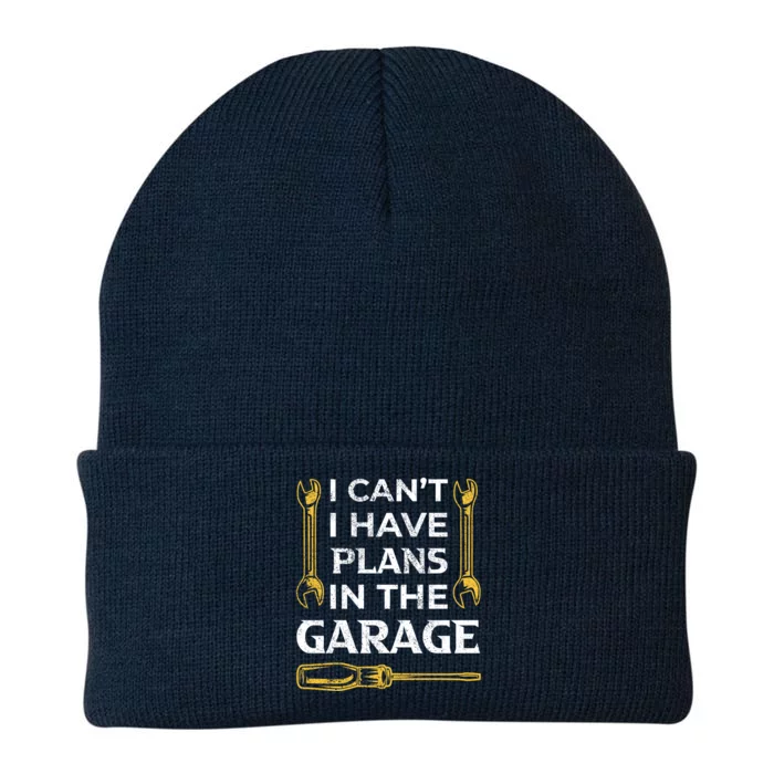 I Can't I Have Plans In The Garage Funny Car Mechanic Dad Gift Knit Cap Winter Beanie