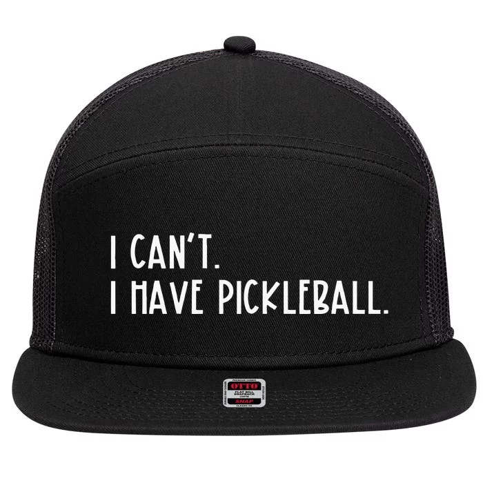 I Can't I Have Pickleball Peace Love Pickleball Coach 7 Panel Mesh Trucker Snapback Hat