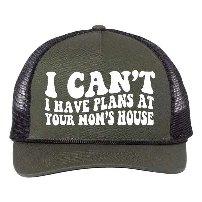 I Can't I Got Plans At Your Mom's House Funny Vintage Retro Retro Rope Trucker Hat Cap