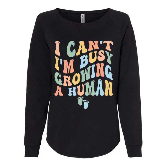 I Can't I'm Busy Growing A Human Womens California Wash Sweatshirt