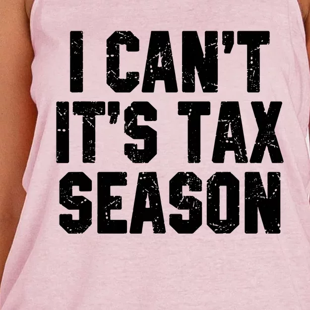 I Cant Its Tax Season Accounting Fun Accountant CPA Gift Women's Knotted Racerback Tank