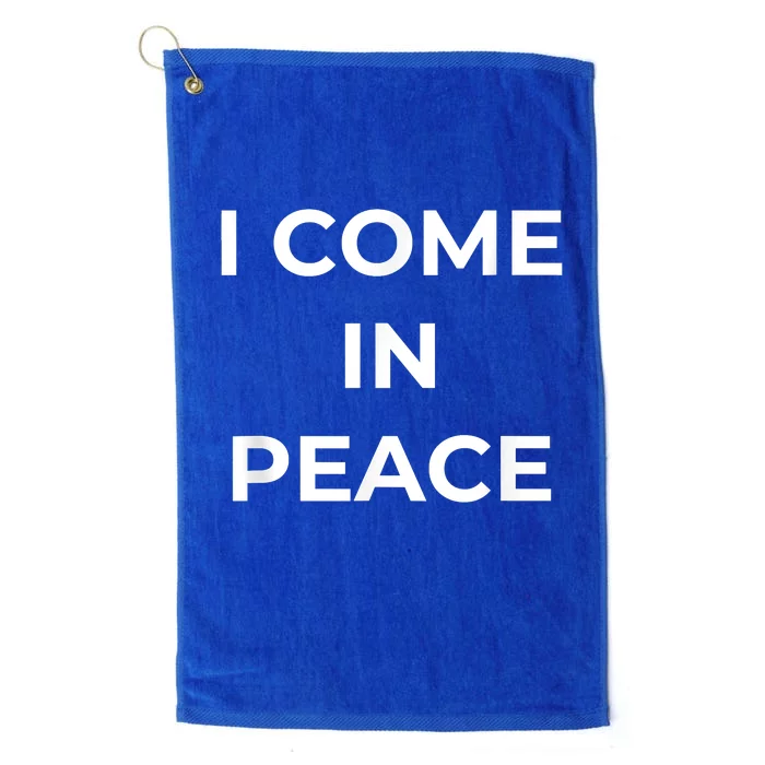 I COME IN PEACE I'M PEACE Apparels Funny Couple's Matching Platinum Collection Golf Towel