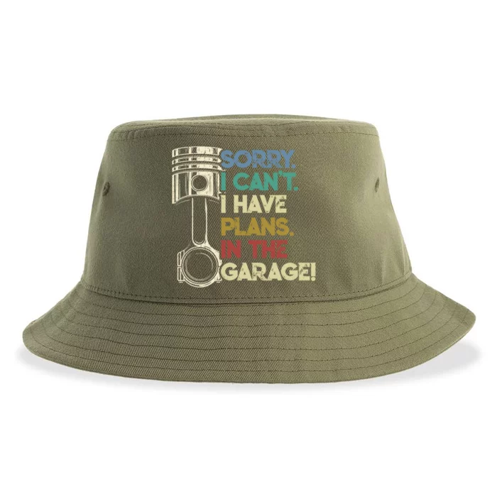 I Cant I Have Plans In The Garage Car Motorcycle Mechanic Gift Sustainable Bucket Hat