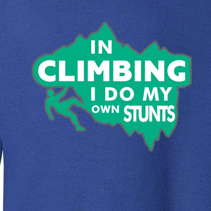 In Climbing I Do My Own Stunts Climbing Mountain Climbing Great Gift Toddler Sweatshirt