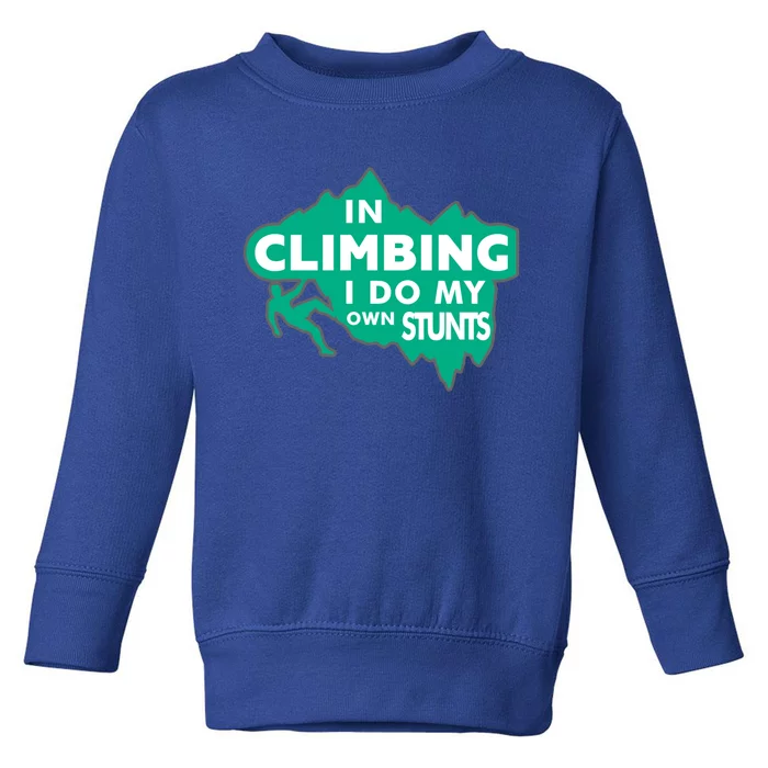 In Climbing I Do My Own Stunts Climbing Mountain Climbing Great Gift Toddler Sweatshirt