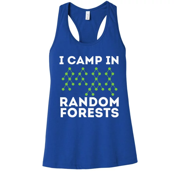 I Camp In Random Forests Data Scientist Science Analyst Women's Racerback Tank