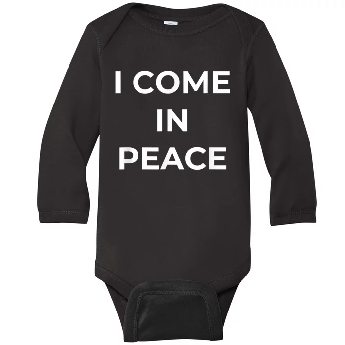 I COME IN PEACE & I'M PEACE Cute Funny Couple Matching New Baby Long Sleeve Bodysuit