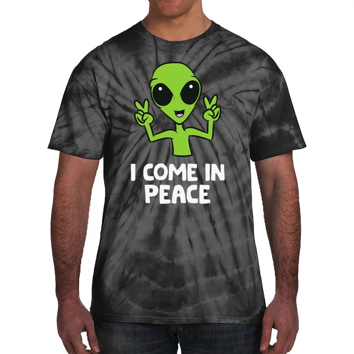 I Come In Peace Space Rave EDM Music Alien Tie-Dye T-Shirt